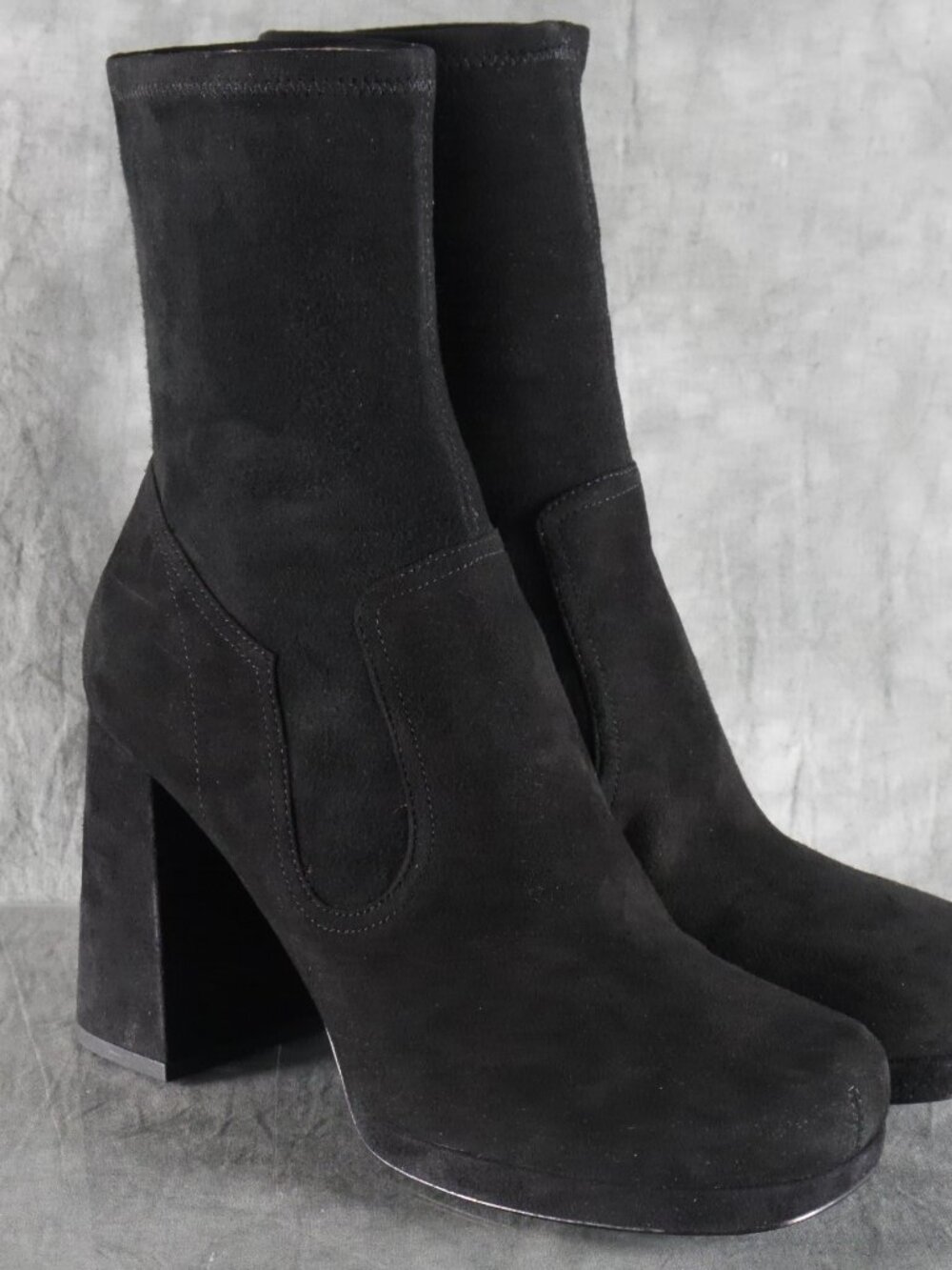 MARC JACOBS "Ross" Black Suede Stretch MIDCALF BOOTS 9 US 39 EU $495 NIB 9052